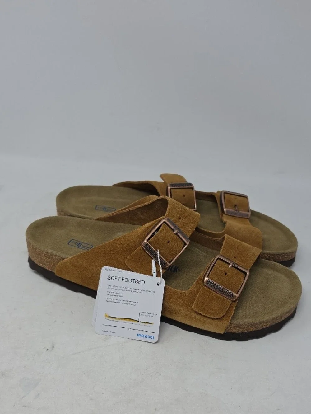Birkenstock Arizona Soft Footbed Suede Leather Sandals - Mink Size 44=11